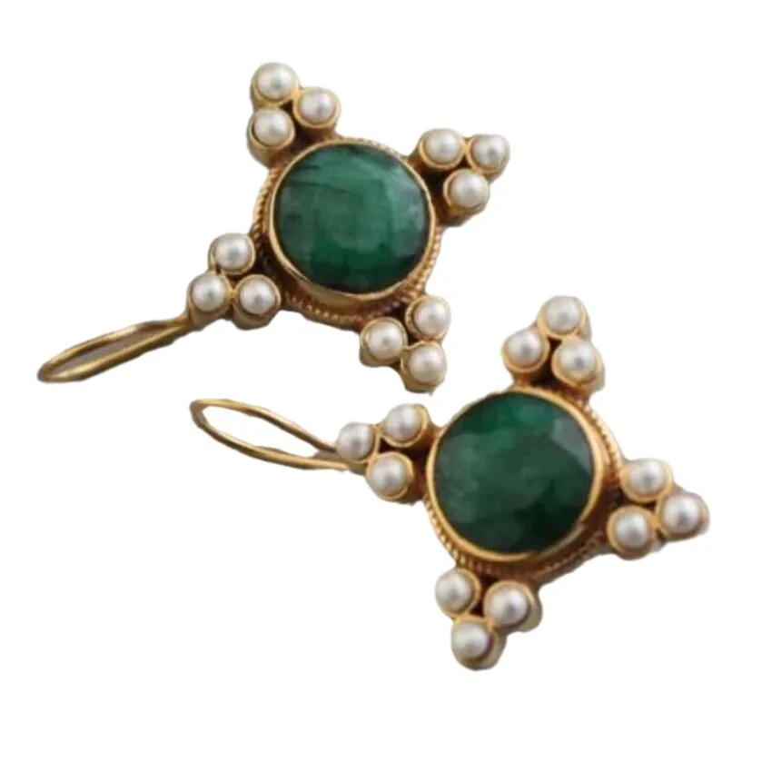 Emerald Pearl Earrings