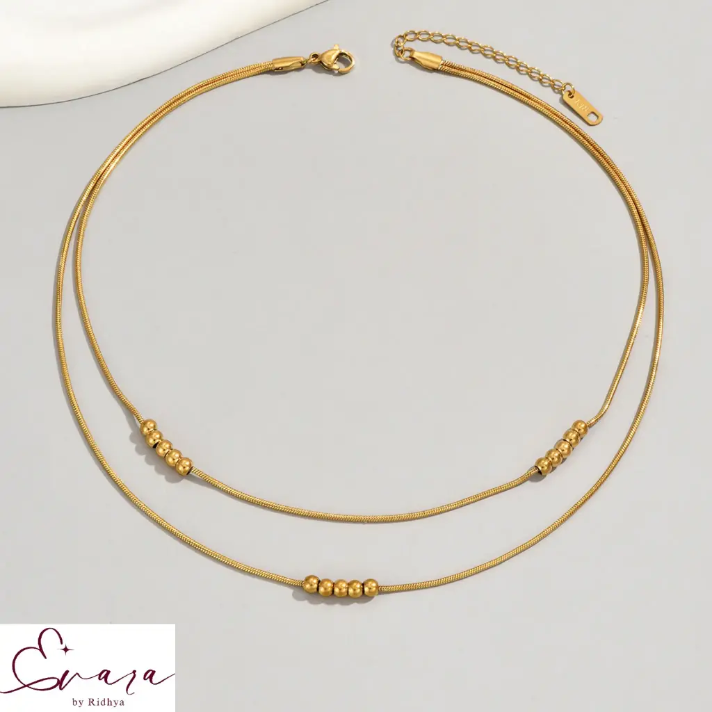 Golden Layers Beaded Necklace