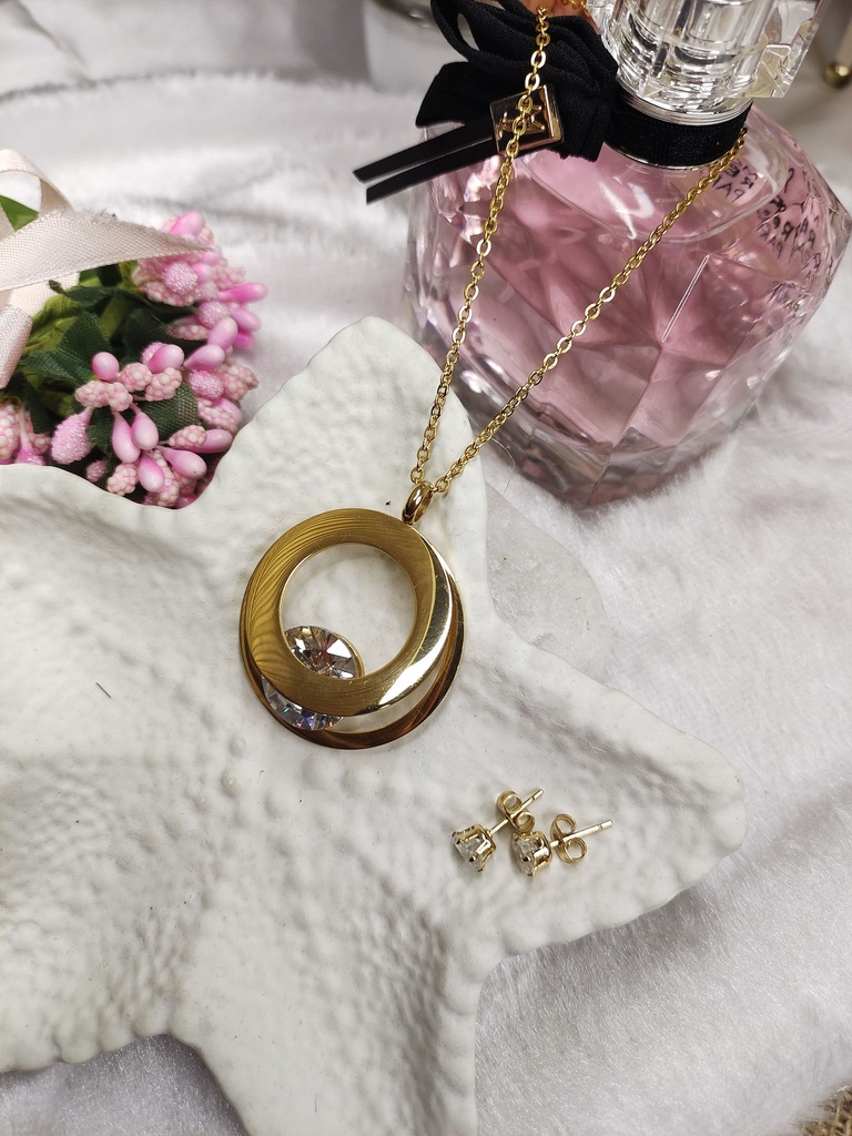 Aurora Circle Pendant & Studs