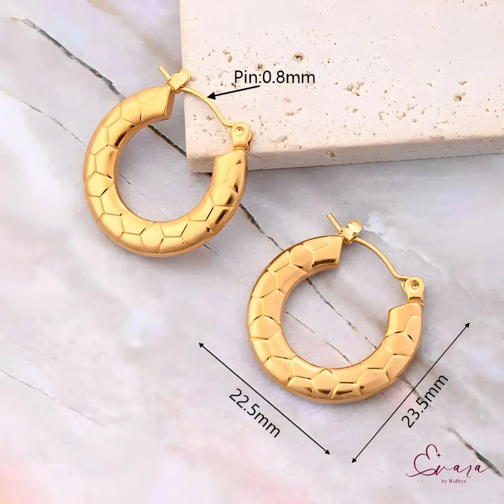 Honeycomb Hoops Earrings