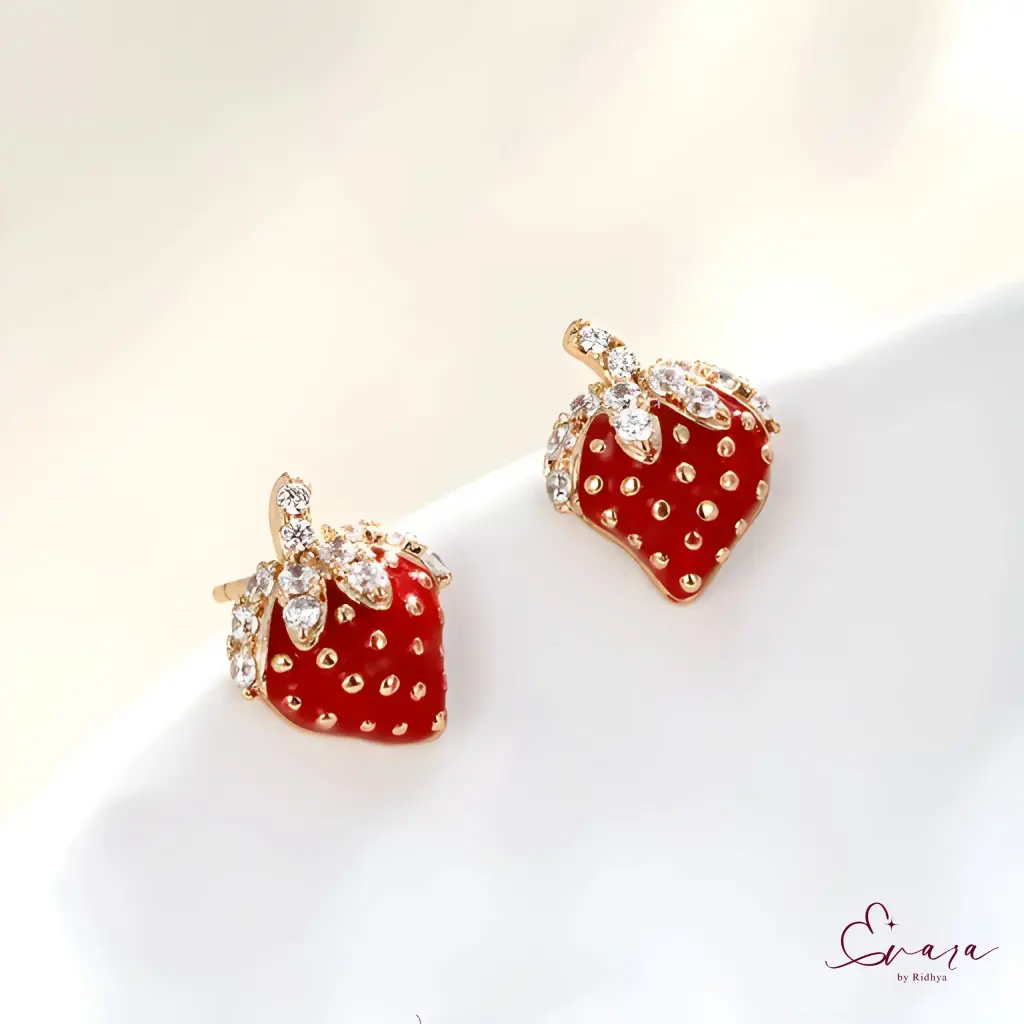 Sparkling Strawberry Earrings