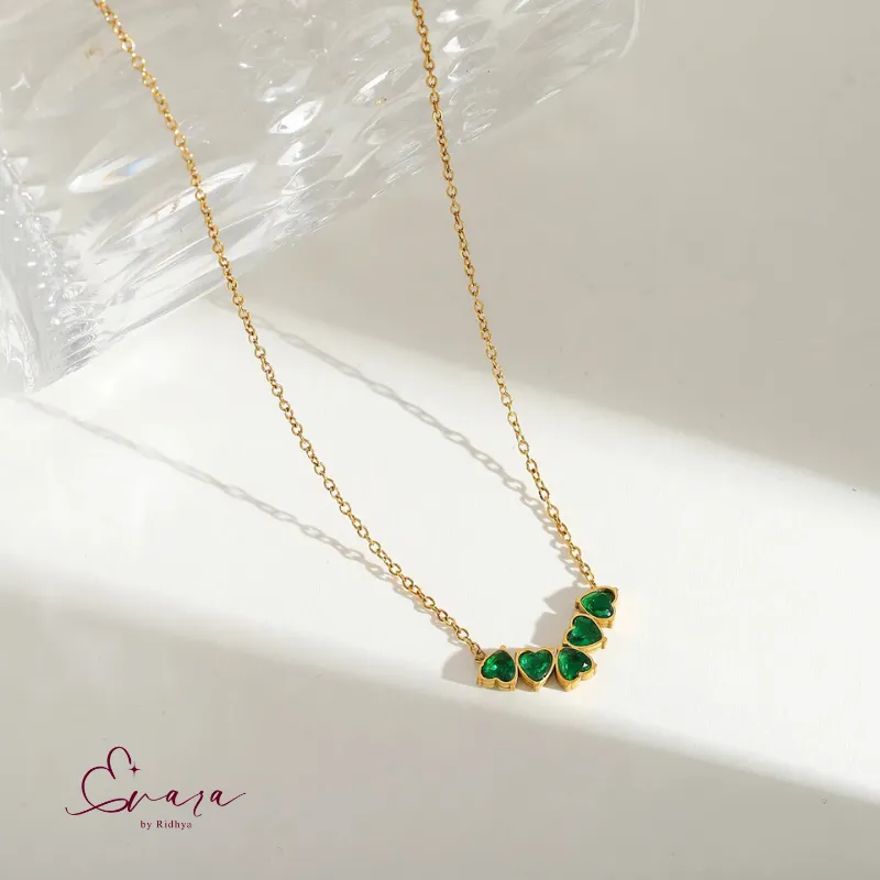 Emerald Small Heart Necklace