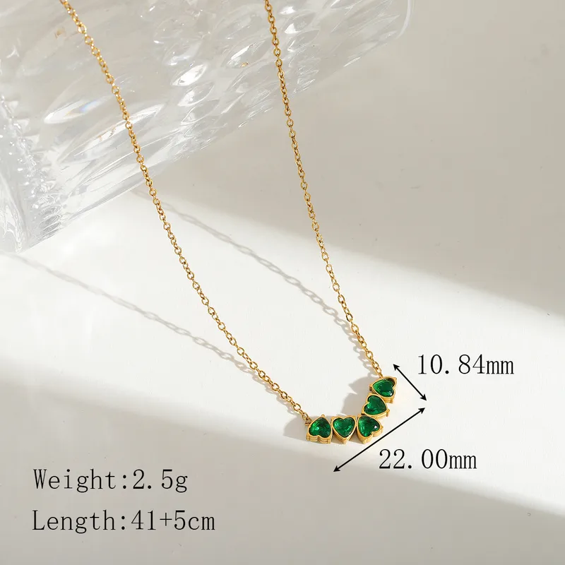 Emerald Small Heart Necklace
