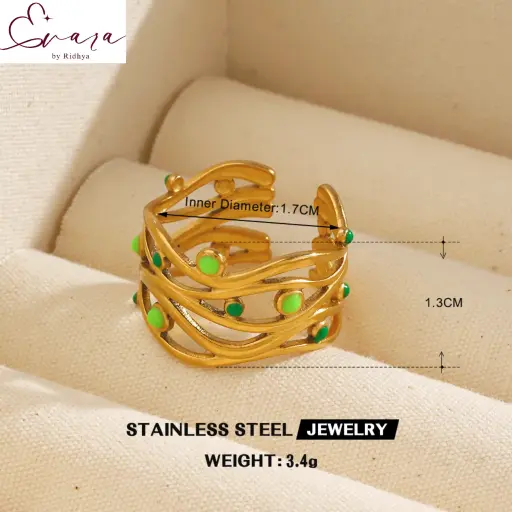 Green Aura Designer Ring