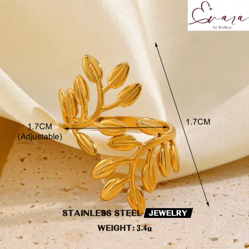 Golden Leaf Whisper Ring