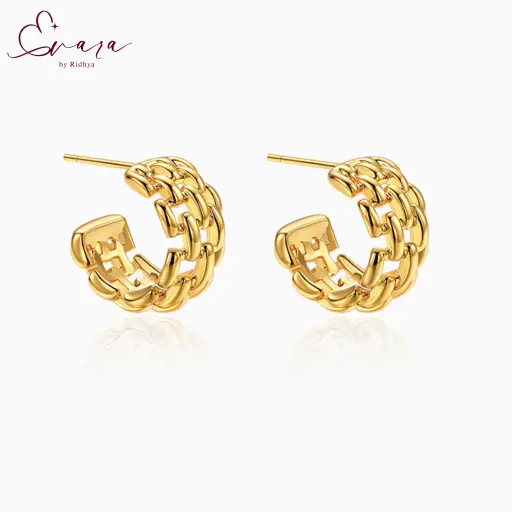 Golden Grid Earrings