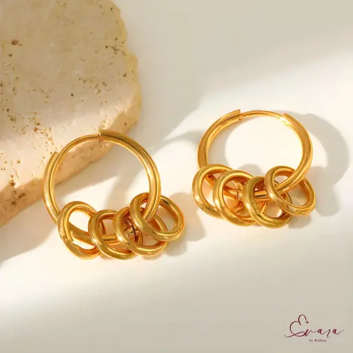 Circle Cascade Hoops Earrings