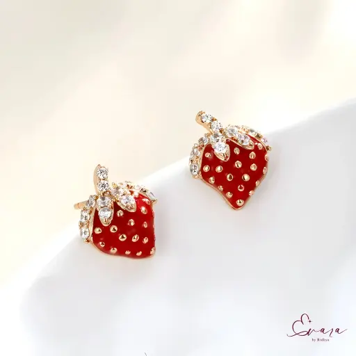 Sparkling Strawberry Earrings